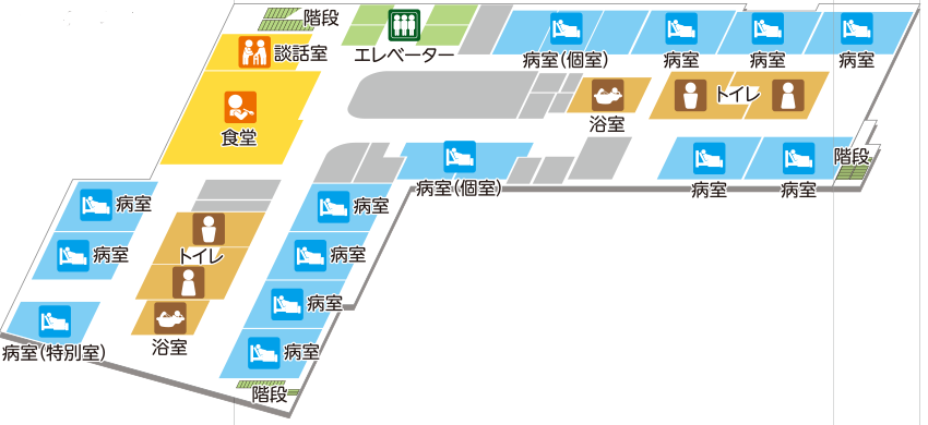3・4・5Fの見取り図