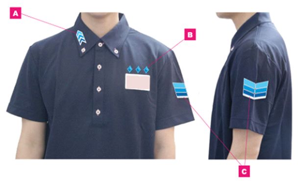 制服とワッペンの写真